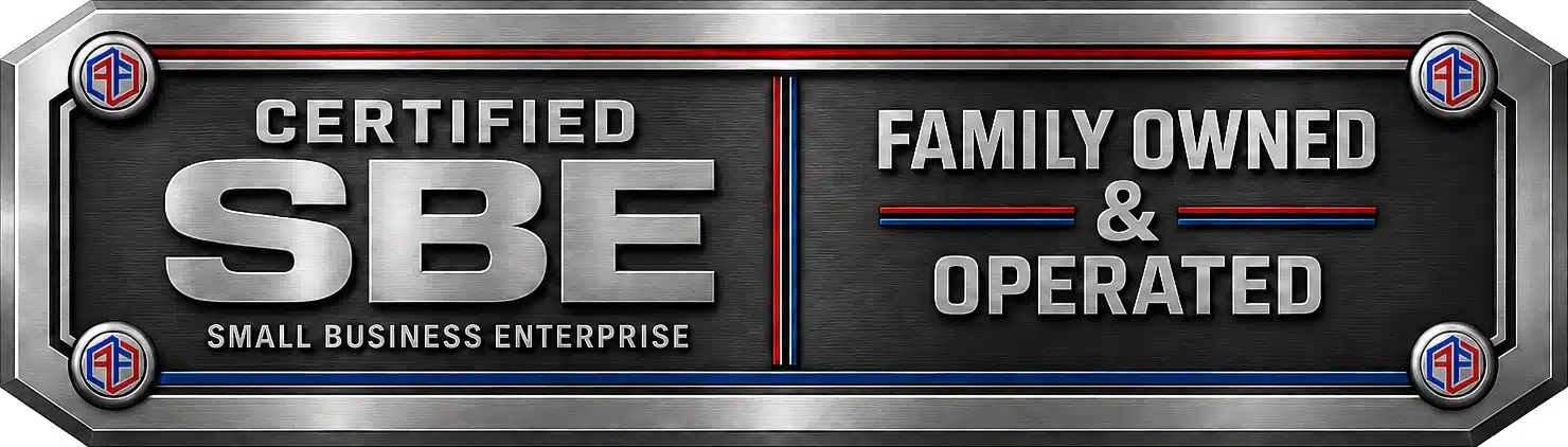 Freedom Fabricators certified SBE and family owned and operated badge